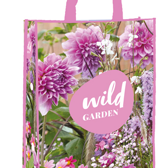 X 1 SHOPPING BAG WILD GARDEN PINK I