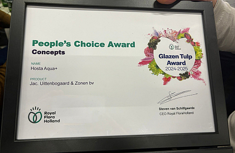 People’s Choice Award en 2e prijs van de vakjury bij de Glazen Tulp Award van Royal Flora Holland